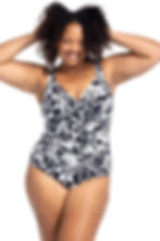 Black Floral One Piece Swimsuit Artesands Cantata Forte Black Delacroix