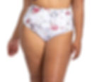 White Clementine Botticelli Swim Pant High Waisted Ruched Bikini Bottoms Floral Plus Size Artesands