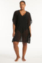 tunic beach cover up sea level Australia essentials mesh kaftan black resort cover ups beautiful high end fancy best quality