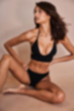 Banded Triangle Bikini Top Black Sauvage Swimwear best quality high end luxury designer upscale exquisite sophisticated sexy
